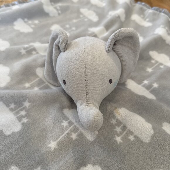 Parents Choice Large Gray Elephant Baby Lovey Clouds Security Blanket Walmart - Picture 2 of 9